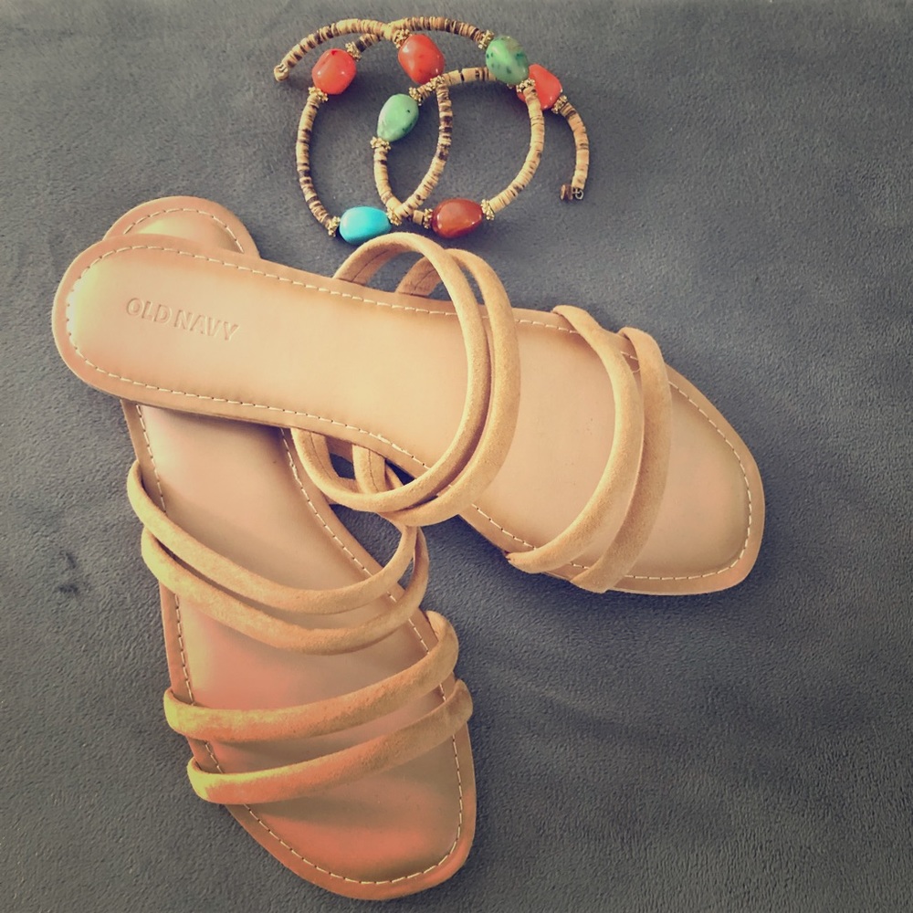 Old Navy Tan Multi-Strap Slide Sandals